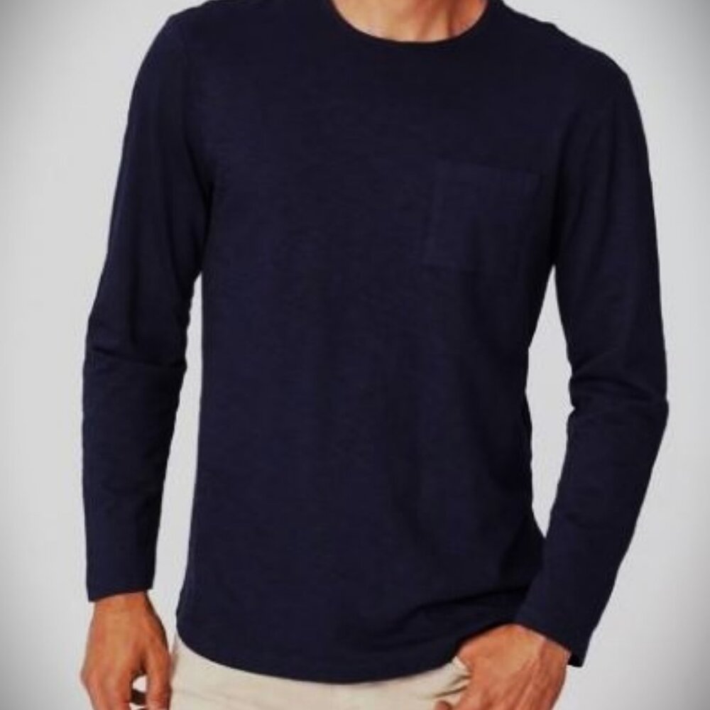 NWT Men's PAIGE Bower Long Sleeve Crew in Black Sz Med MSRP $129